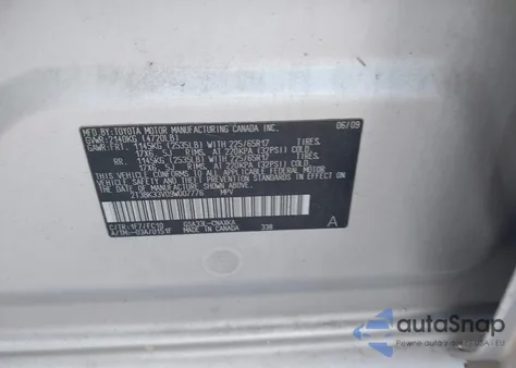 2009 Toyota Rav4 Base V6 from USA, damaged, VIN 2T3BK33V09W007776